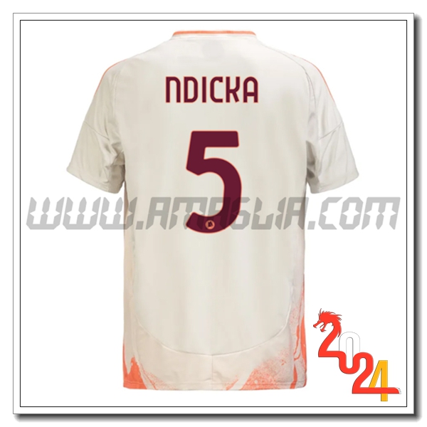 Seconda Maglia Calcio AS Roma NDICKA #5 2024 2025