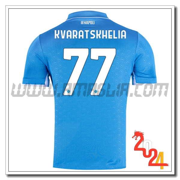 Prima Maglia Calcio SSC Napoli KVARATSKHELIA #77 2024 2025