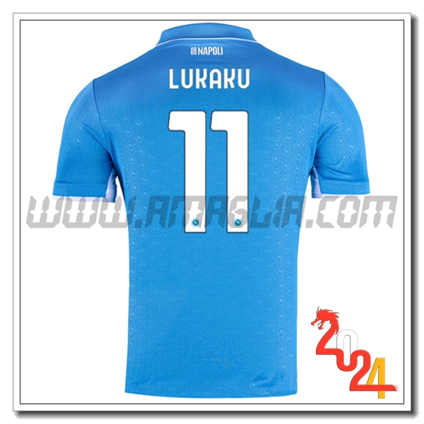 Prima Maglia Calcio SSC Napoli LUKAKU #11 2024 2025