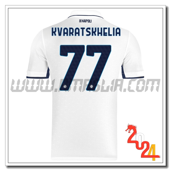 Seconda Maglia Calcio SSC Napoli KVARATSKHELIA #77 2024 2025