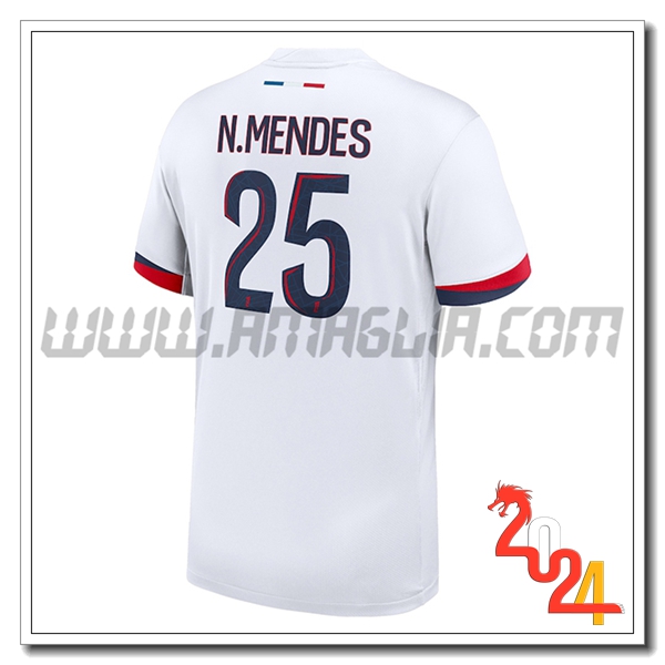 Seconda Maglia Calcio PSG N.MENDES #25 2024 2025