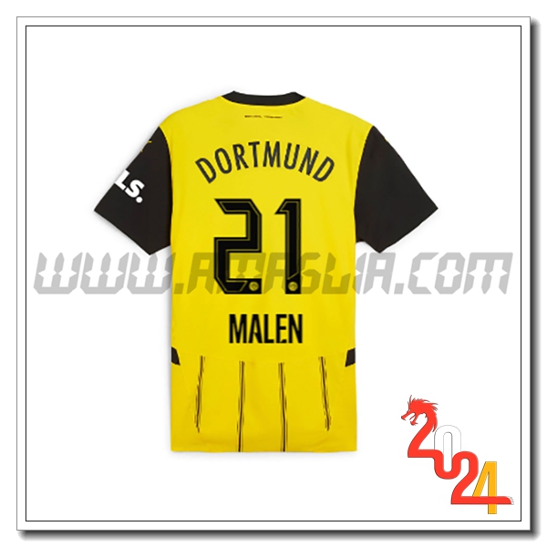 Prima Maglia Calcio Dortmund BVB MALEN #21 2024 2025