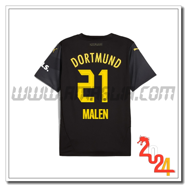 Seconda Maglia Calcio Dortmund BVB MALEN #21 2024 2025