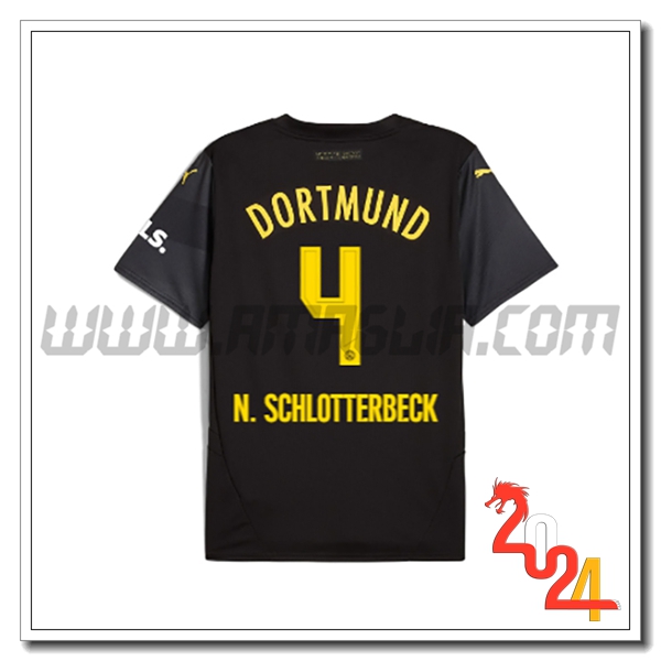 Seconda Maglia Calcio Dortmund BVB N.SCHLOTTERBECK #4 2024 2025
