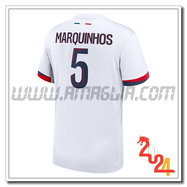 Seconda Maglia Calcio PSG MARQUINHOS #5 2024 2025