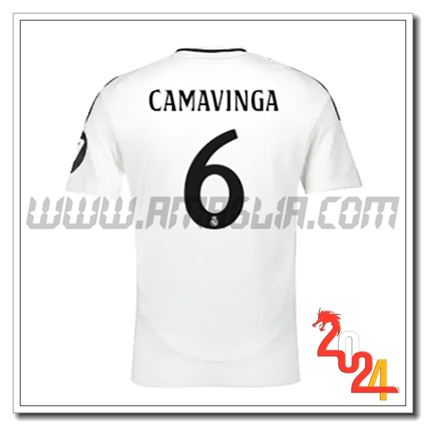 Prima Maglia Calcio Real Madrid CAMAVINGA #6 2024 2025
