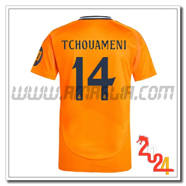 Seconda Maglia Calcio Real Madrid TCHOUAMÉNI #14 2024 2025