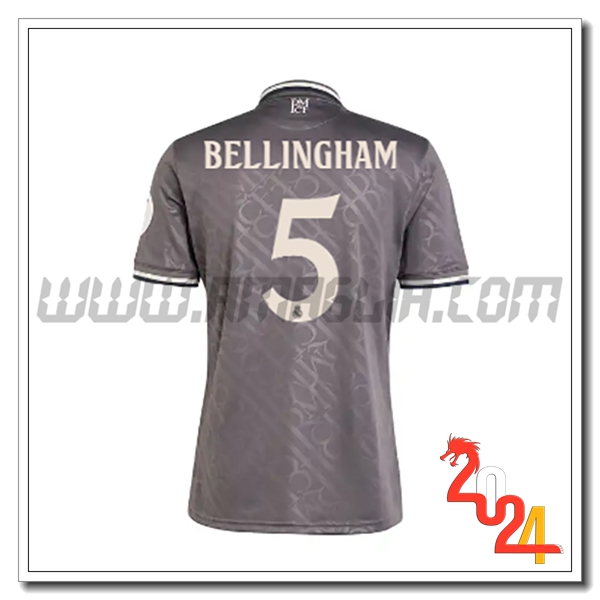 Terzo Maglia Calcio Real Madrid BELLINGHAM #5 2024 2025
