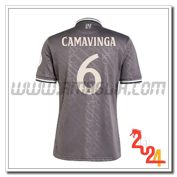Terzo Maglia Calcio Real Madrid CAMAVINGA #6 2024 2025