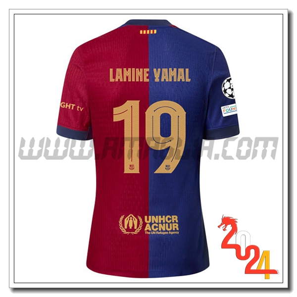 Prima Maglia Calcio FC Barcellona LAMINE YAMAL #19 2024 2025