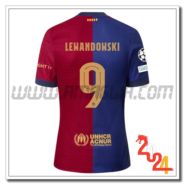 Prima Maglia Calcio FC Barcellona LEWANDOWSKI #9 2024 2025