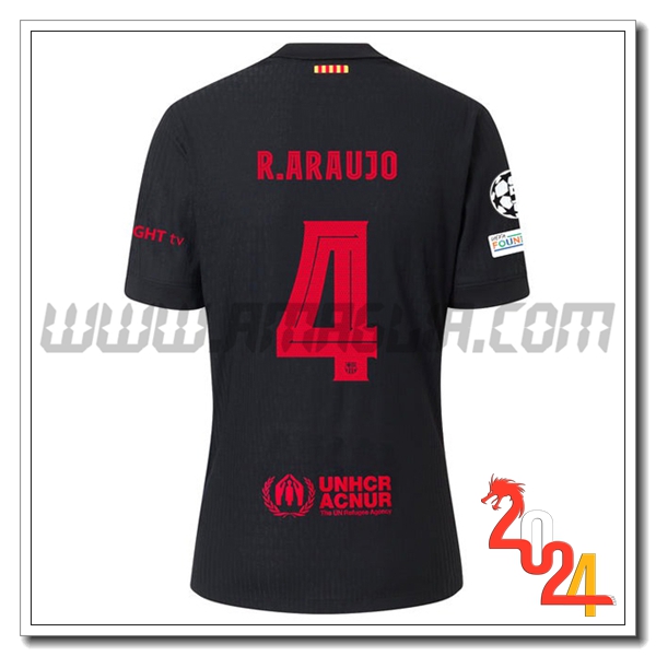 Seconda Maglia Calcio FC Barcellona R.ARAUJO #4 2024 2025