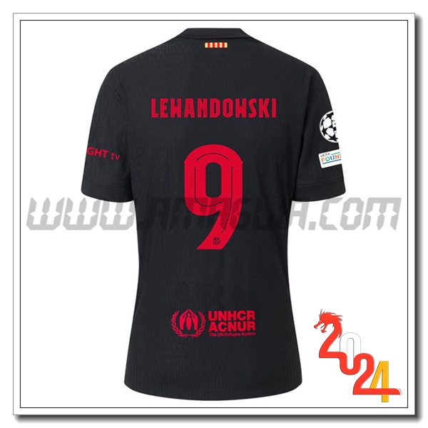 Seconda Maglia Calcio FC Barcellona LEWANDOWSKI #9 2024 2025