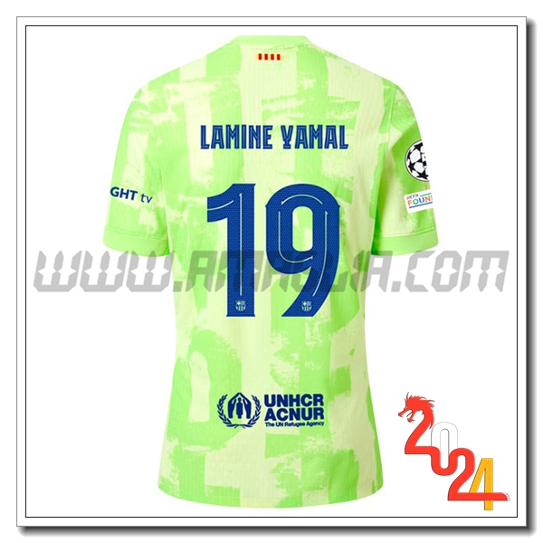 Terzo Maglia Calcio FC Barcellona LAMINE YAMAL #19 2024 2025