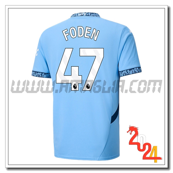 Prima Maglia Calcio Manchester City FODEN #47 2024 2025