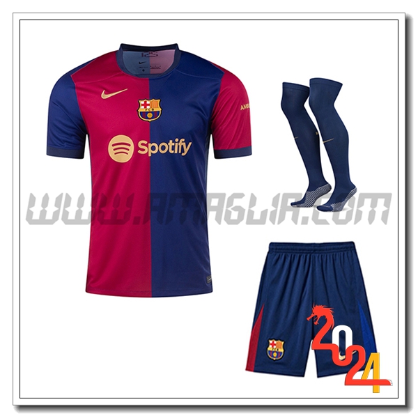 Kit Maglia FC Barcellona Prima (Pantaloncini + Calzini) 2024 2025