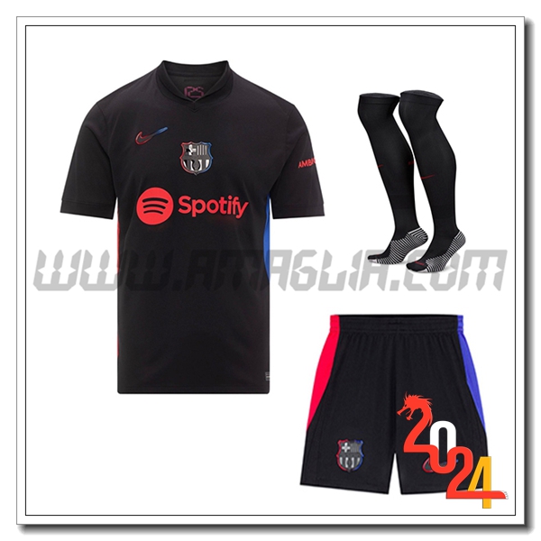 Kit Maglia FC Barcellona Seconda (Pantaloncini + Calzini) 2024 2025