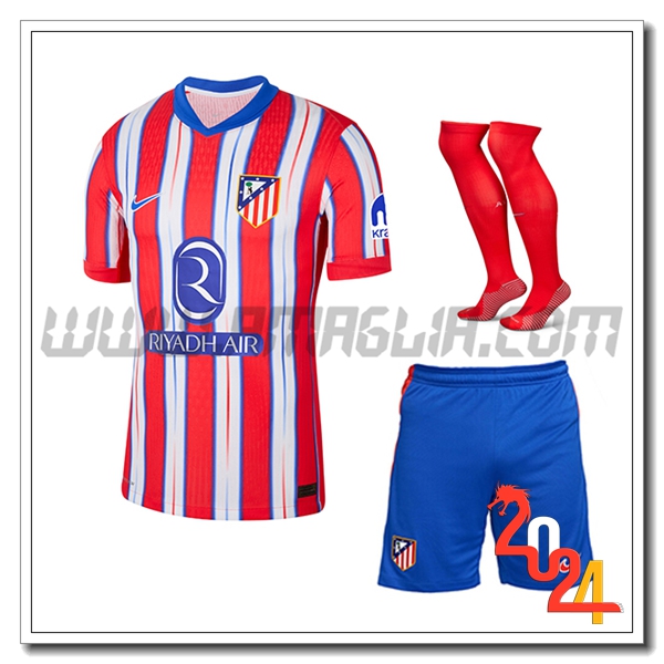 Kit Maglia Atletico Madrid Prima (Pantaloncini + Calzini) 2024 2025