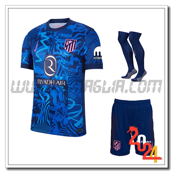 Kit Maglia Atletico Madrid Terzo (Pantaloncini + Calzini) 2024 2025