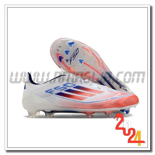 Adidas Scarpe Da Calcio F50 ELITE FG Bianco/Arancia/Blu -02