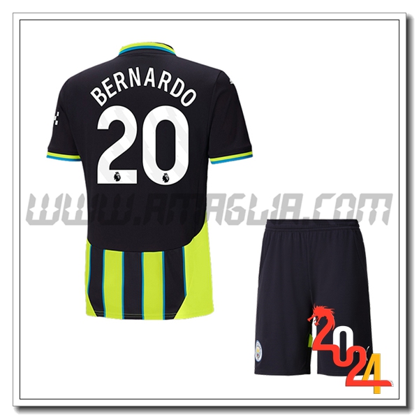 Kit Maglia Manchester City Bambino BERNARDO #20 Seconda 2024 2025