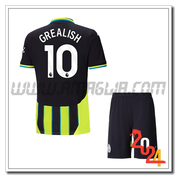 Kit Maglia Manchester City Bambino GREALISH #10 Seconda 2024 2025