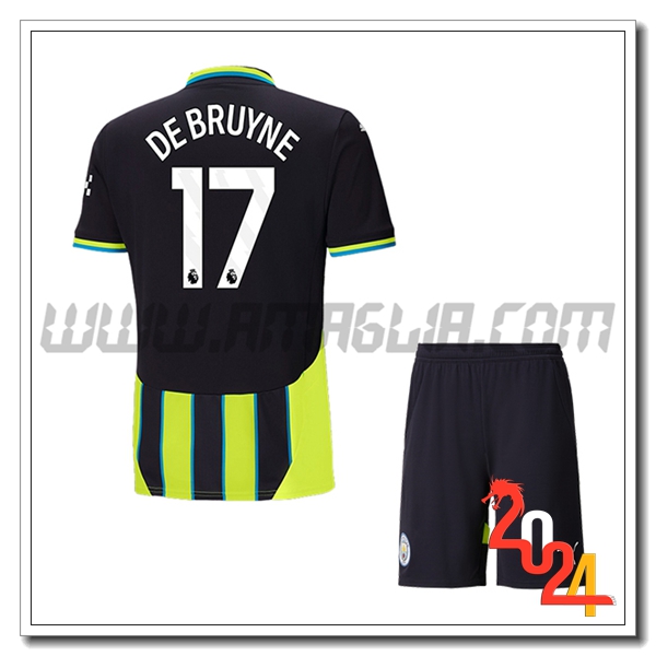 Kit Maglia Manchester City Bambino DE BRUYNE #17 Seconda 2024 2025