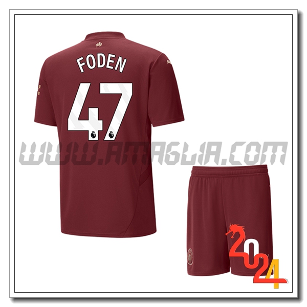 Kit Maglia Manchester City Bambino FODEN #47 Terzo 2024 2025