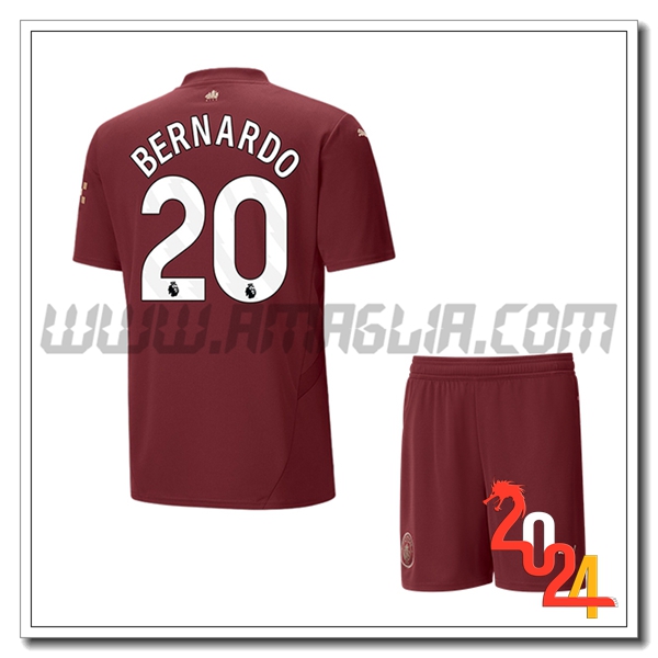Kit Maglia Manchester City Bambino BERNARDO #20 Terzo 2024 2025