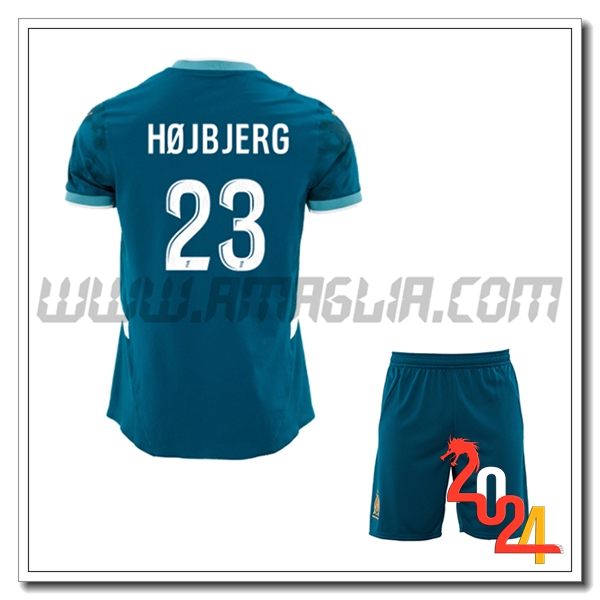 Kit Maglia Marsiglia OM Bambino HØJBJERG #23 Seconda 2024 2025
