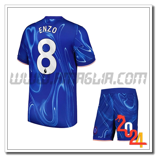 Kit Maglia FC Chelsea Bambino ENZO #8 Prima 2024 2025