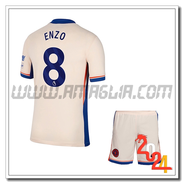 Kit Maglia FC Chelsea Bambino ENZO #8 Seconda 2024 2025