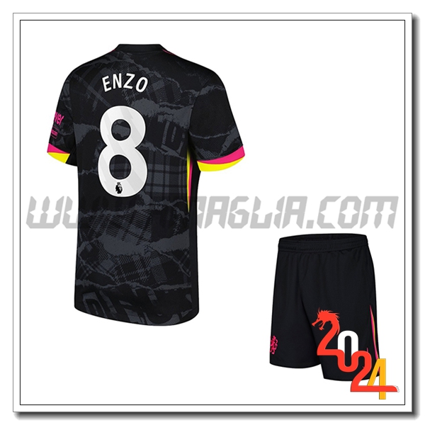 Kit Maglia FC Chelsea Bambino ENZO #8 Terzo 2024 2025