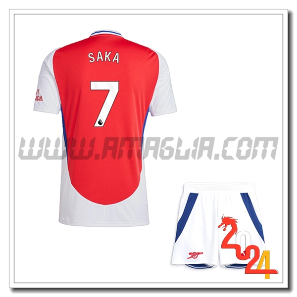 Kit Maglia Arsenal Bambino SAKA #7 Prima 2024 2025