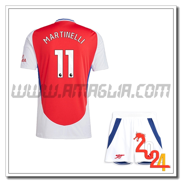 Kit Maglia Arsenal Bambino MARTINELLI #11 Prima 2024 2025