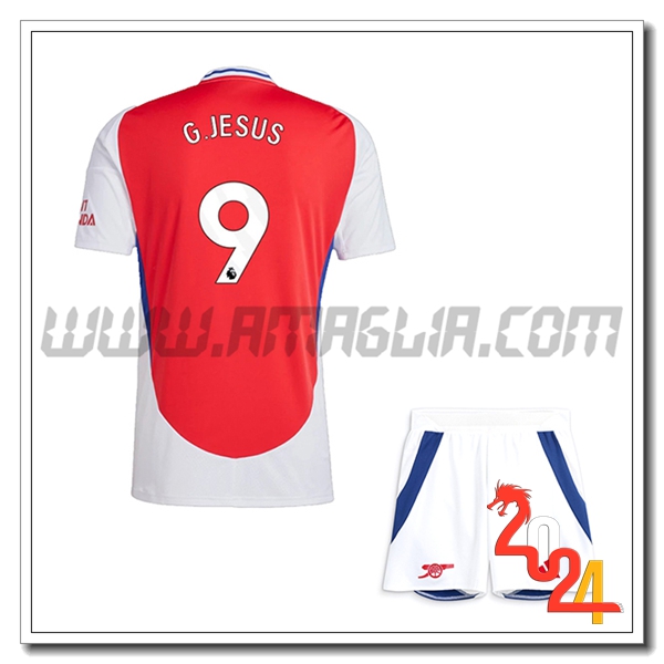 Kit Maglia Arsenal Bambino G.JESUS #9 Prima 2024 2025