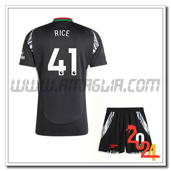 Kit Maglia Arsenal Bambino RICE #41 Seconda 2024 2025