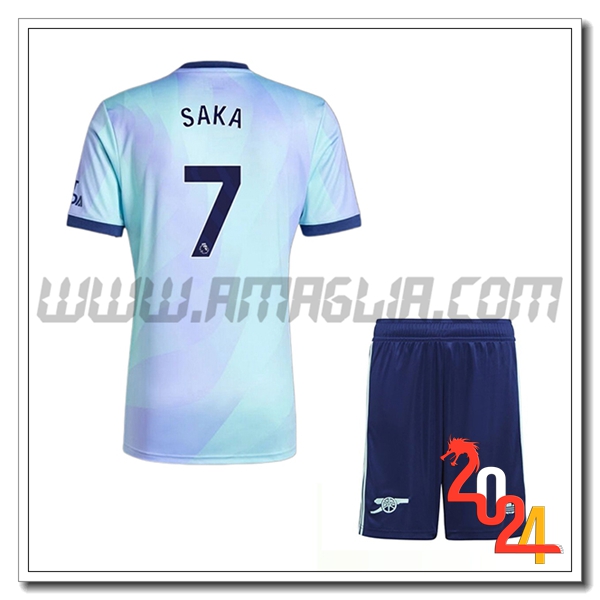 Kit Maglia Arsenal Bambino SAKA #7 Terzo 2024 2025
