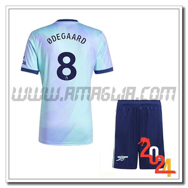 Kit Maglia Arsenal Bambino ØDEGAARD #8 Terzo 2024 2025