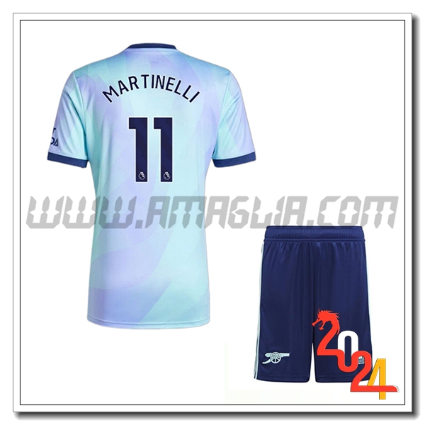 Kit Maglia Arsenal Bambino MARTINELLI #11 Terzo 2024 2025