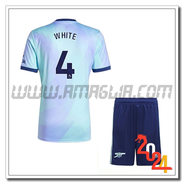 Kit Maglia Arsenal Bambino WHITE #4 Terzo 2024 2025