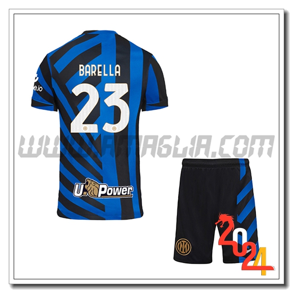Kit Maglia Inter Milan Bambino BARELLA #23 Prima 2024 2025