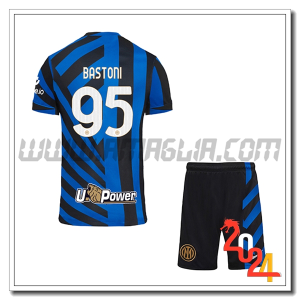 Kit Maglia Inter Milan Bambino BASTONI #95 Prima 2024 2025