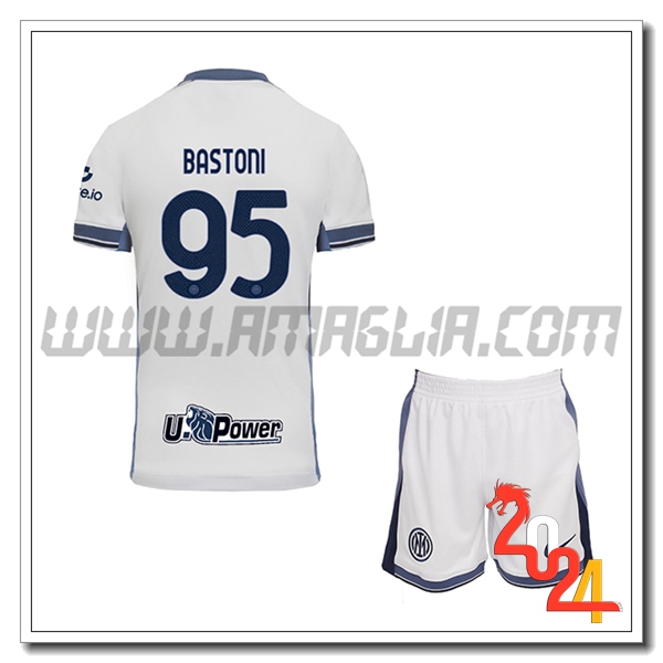 Kit Maglia Inter Milan Bambino BASTONI #95 Seconda 2024 2025