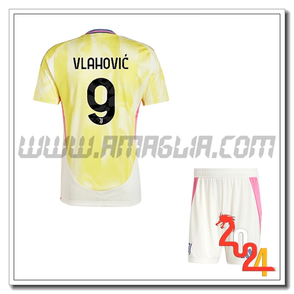 Kit Maglia Juventus Bambino VLAHOVIC #9 Seconda 2024 2025