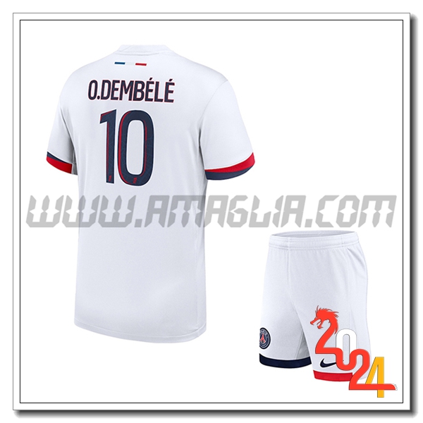 Kit Maglia PSG Bambino O.DEMBÉLÉ #10 Seconda 2024 2025