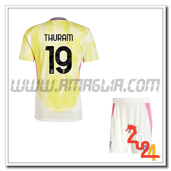 Kit Maglia Juventus Bambino THURAM #19 Seconda 2024 2025