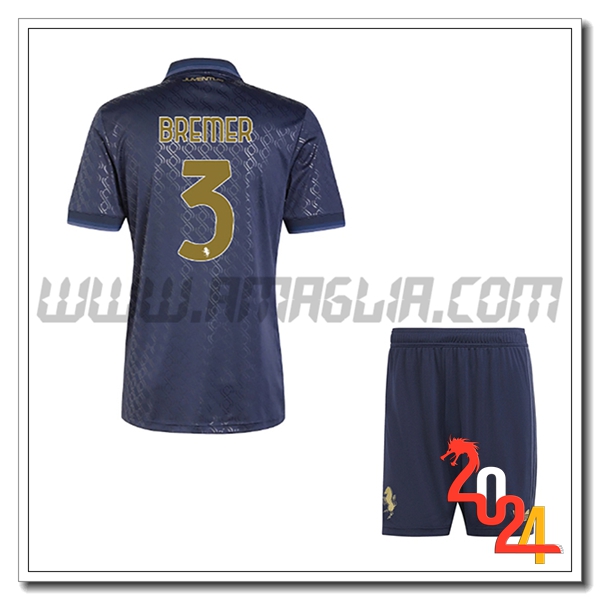 Kit Maglia Juventus Bambino BREMER #3 Terzo 2024 2025