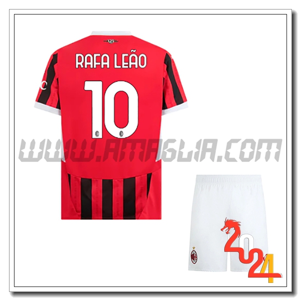 Kit Maglia AC Milan Bambino RAFAEL LEÃO #10 Prima 2024 2025