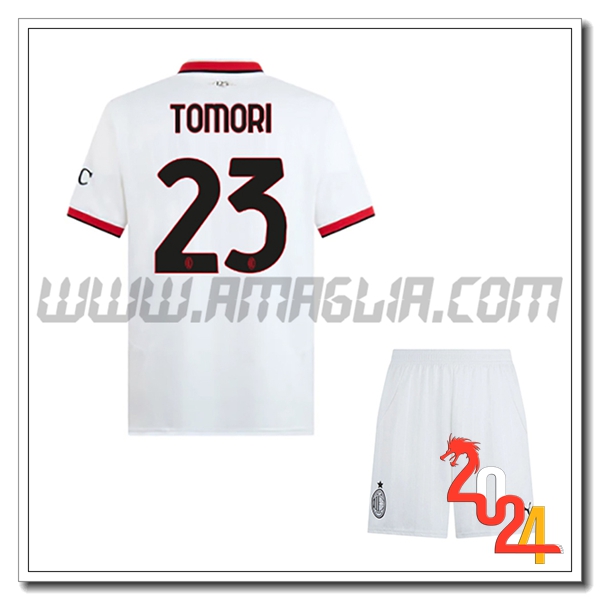 Kit Maglia AC Milan Bambino TOMORI #23 Seconda 2024 2025